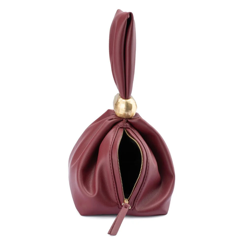 Olga Berg The Lenni Pouch Bag | Burgandy