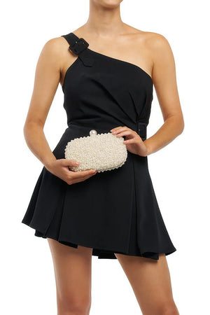 Olga Berg The Valentina Pearl Clutch Bag | Pearl/Silver