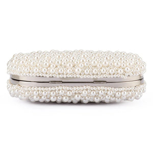 Olga Berg The Valentina Pearl Clutch Bag | Pearl/Silver