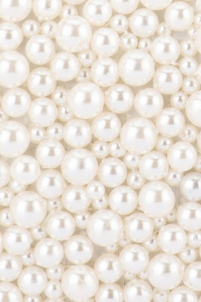 Olga Berg The Valentina Pearl Clutch Bag | Pearl/Silver