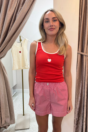Araminta James Manzana Rib Tank | Apple Red