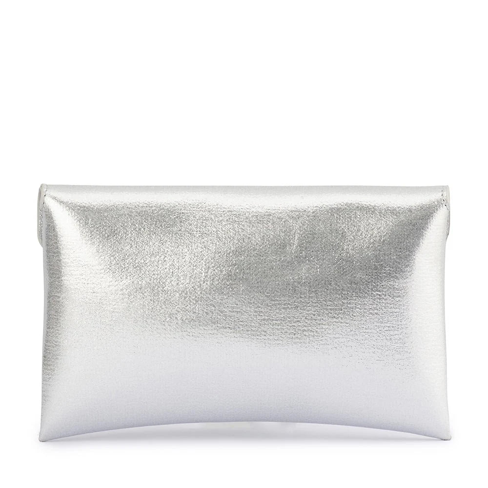 Olga Berg The Antonia Envelope Clutch Bag | Silver