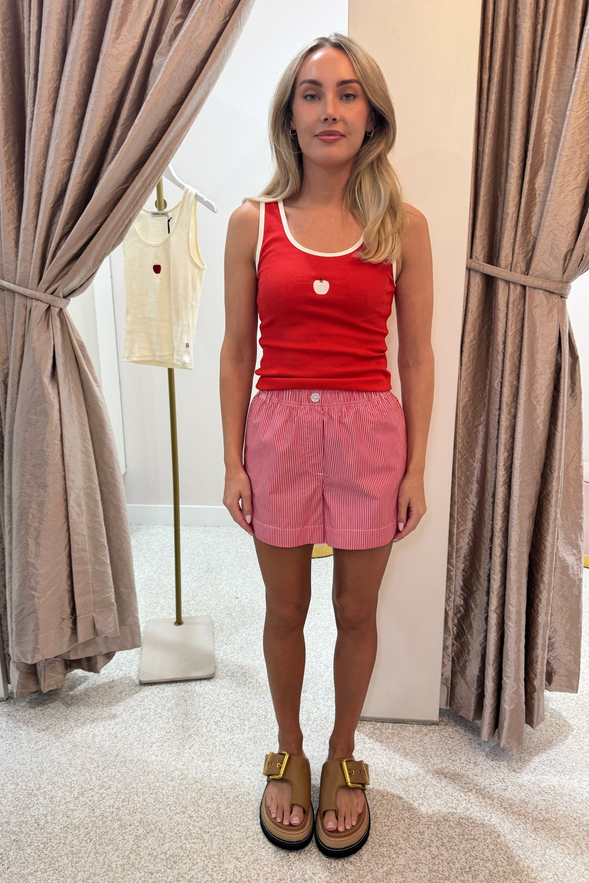 Araminta James Manzana Rib Tank | Apple Red