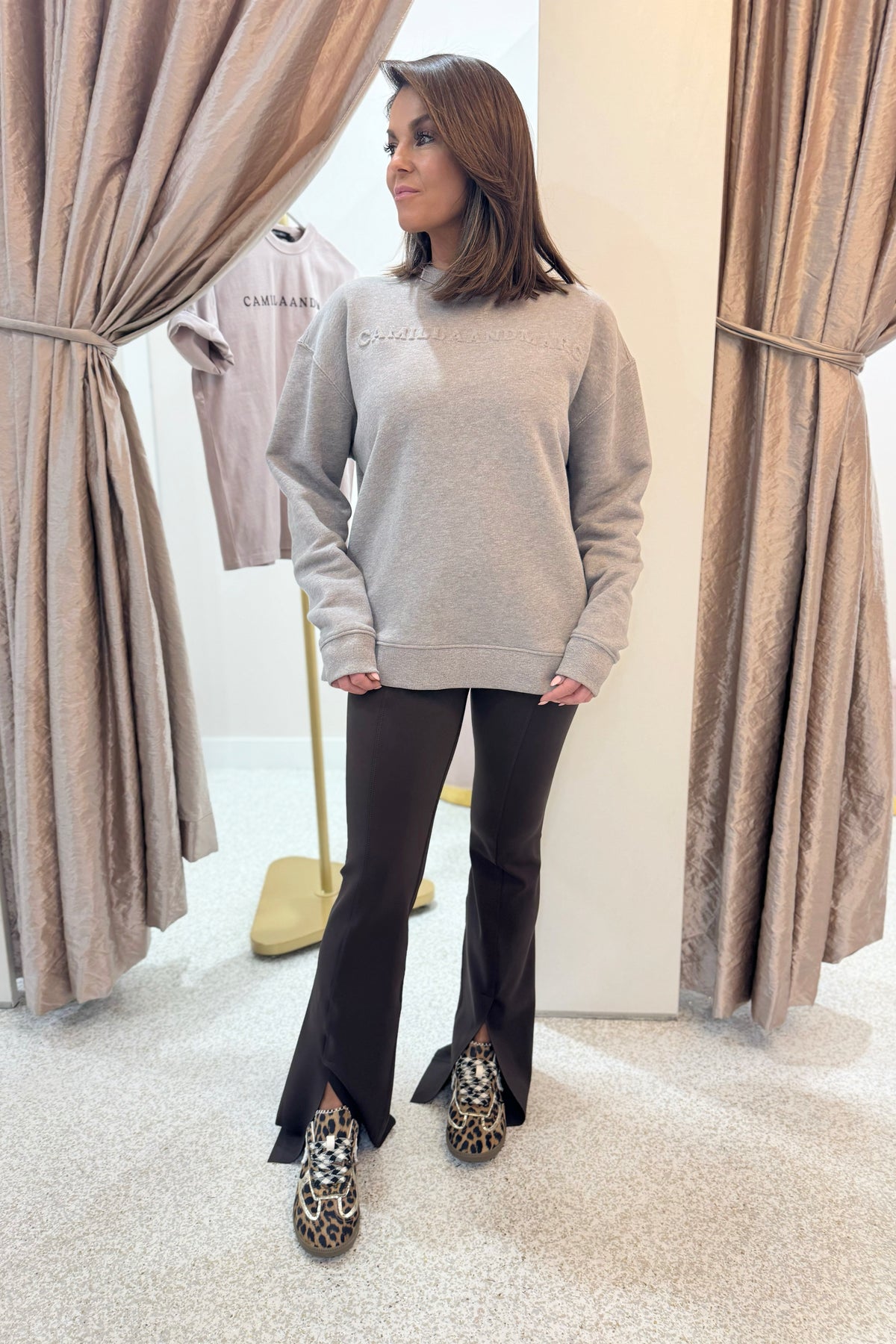 C&M Camilla & Marc Polaris Logo Crew | Dappled Grey