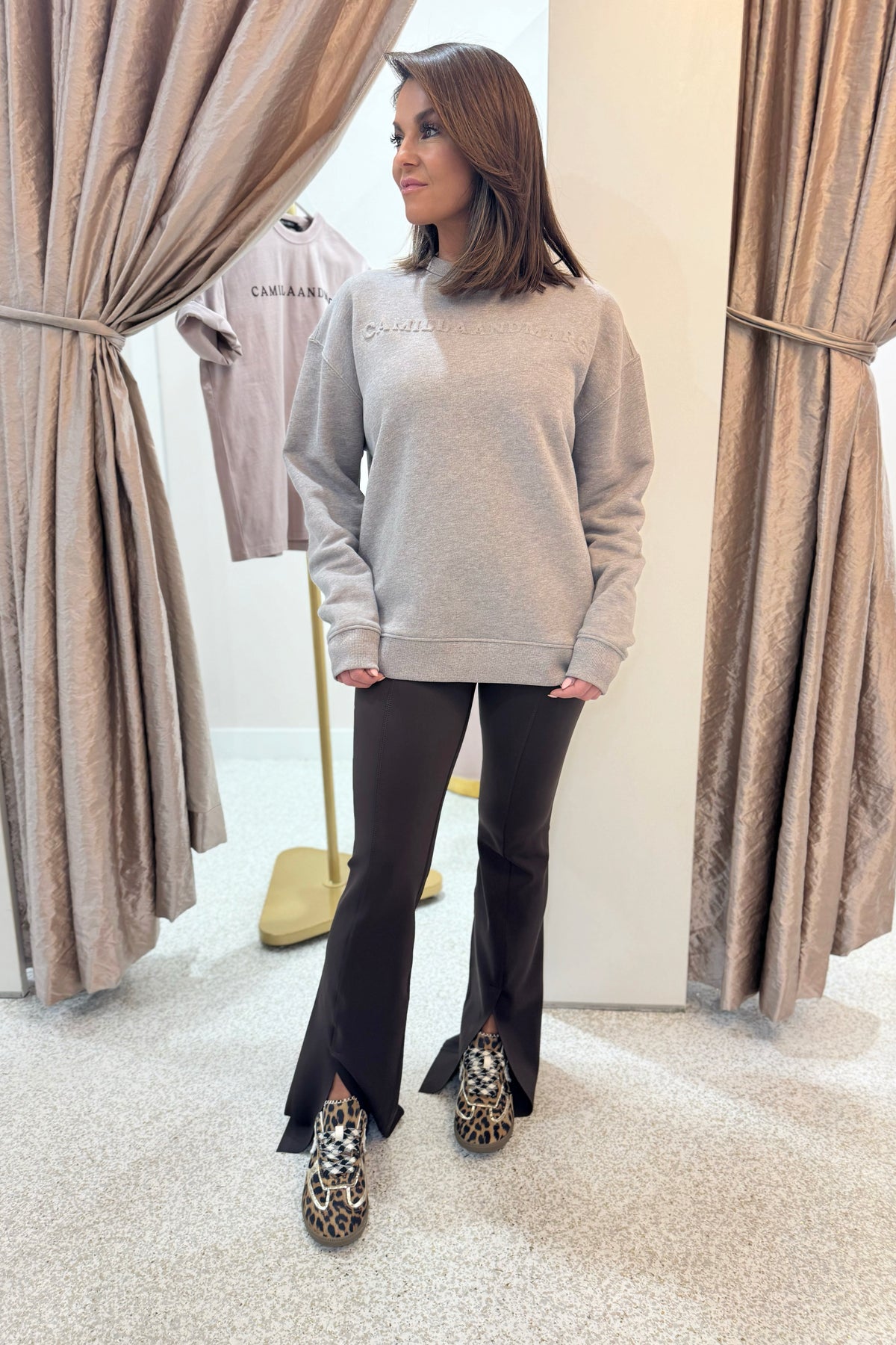 C&M Camilla & Marc Polaris Logo Crew | Dappled Grey