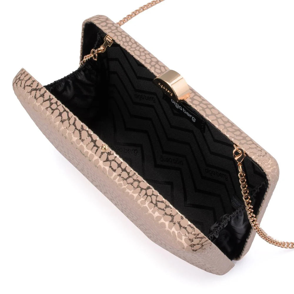 Olga Berg The Frankie Embossd Clutch | Blush