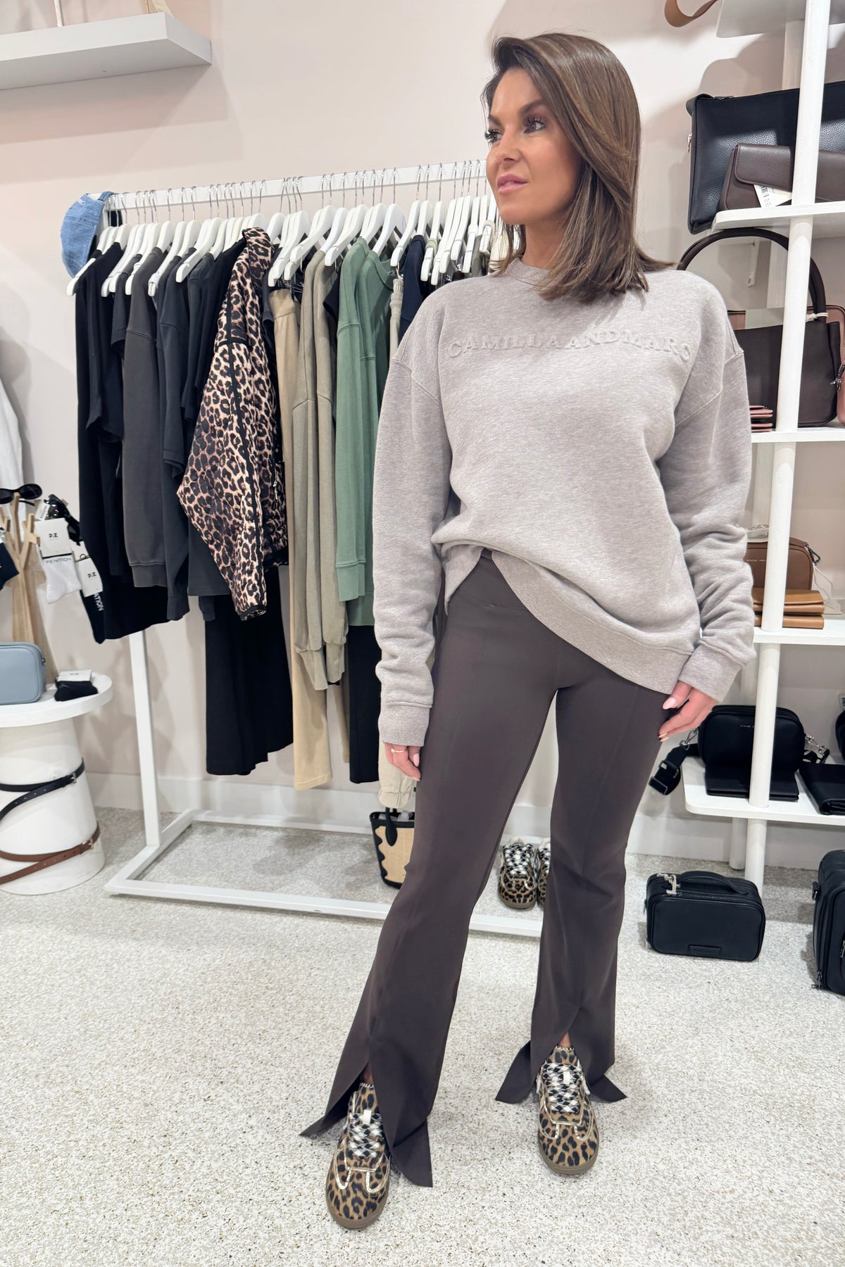 C&M Camilla & Marc Polaris Logo Crew | Dappled Grey