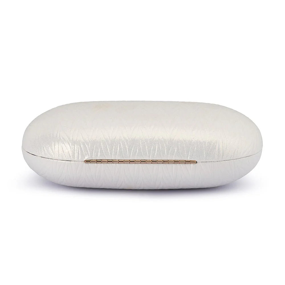 Olga Berg The Izza Oval Clutch Bag | Pearl