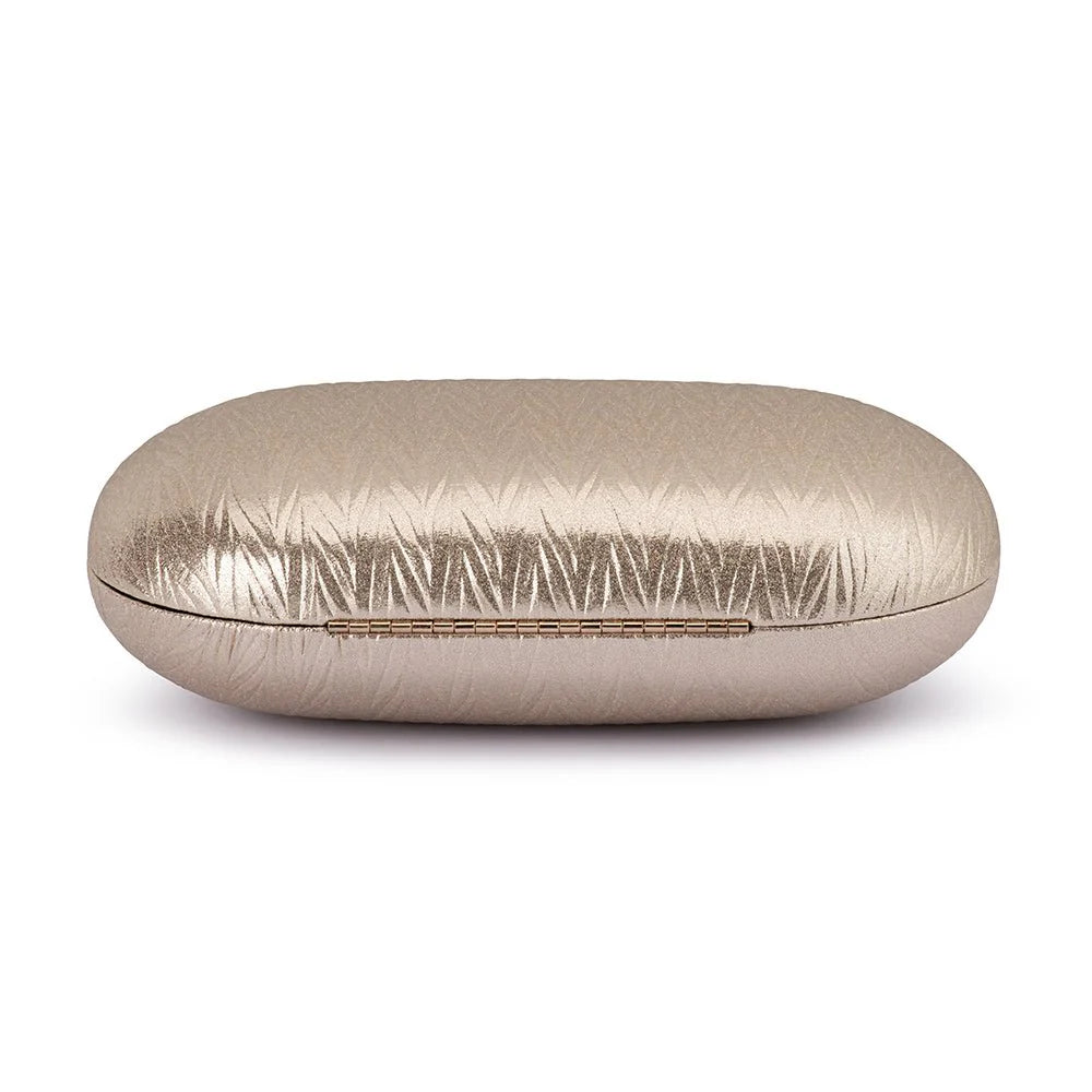 Olga Berg The Izza Oval Clutch Bag | Gold