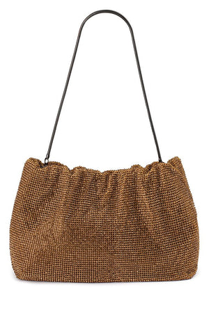 Olga Berg The Jessie Crystal Mesh Pouch | Bronze