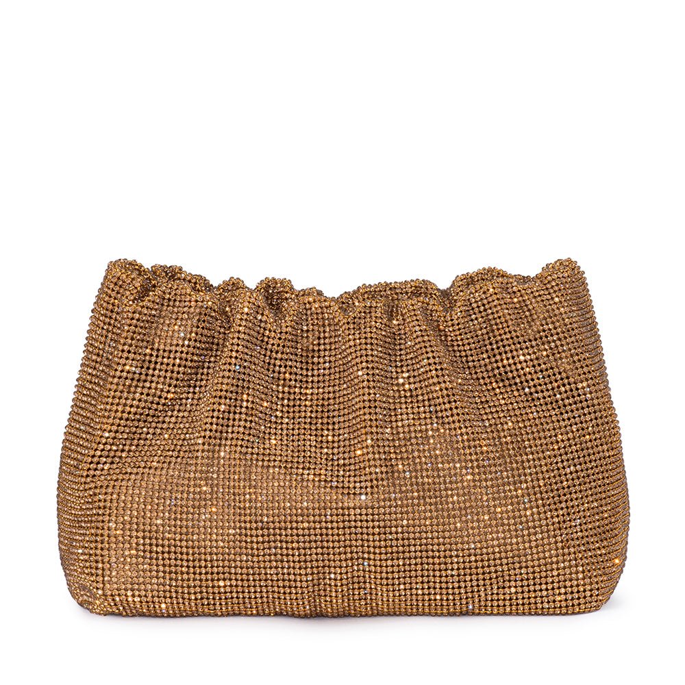 Olga Berg The Jessie Crystal Mesh Pouch | Bronze