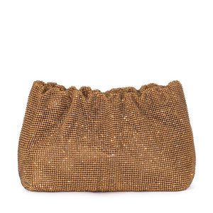 Olga Berg The Jessie Crystal Mesh Pouch | Bronze
