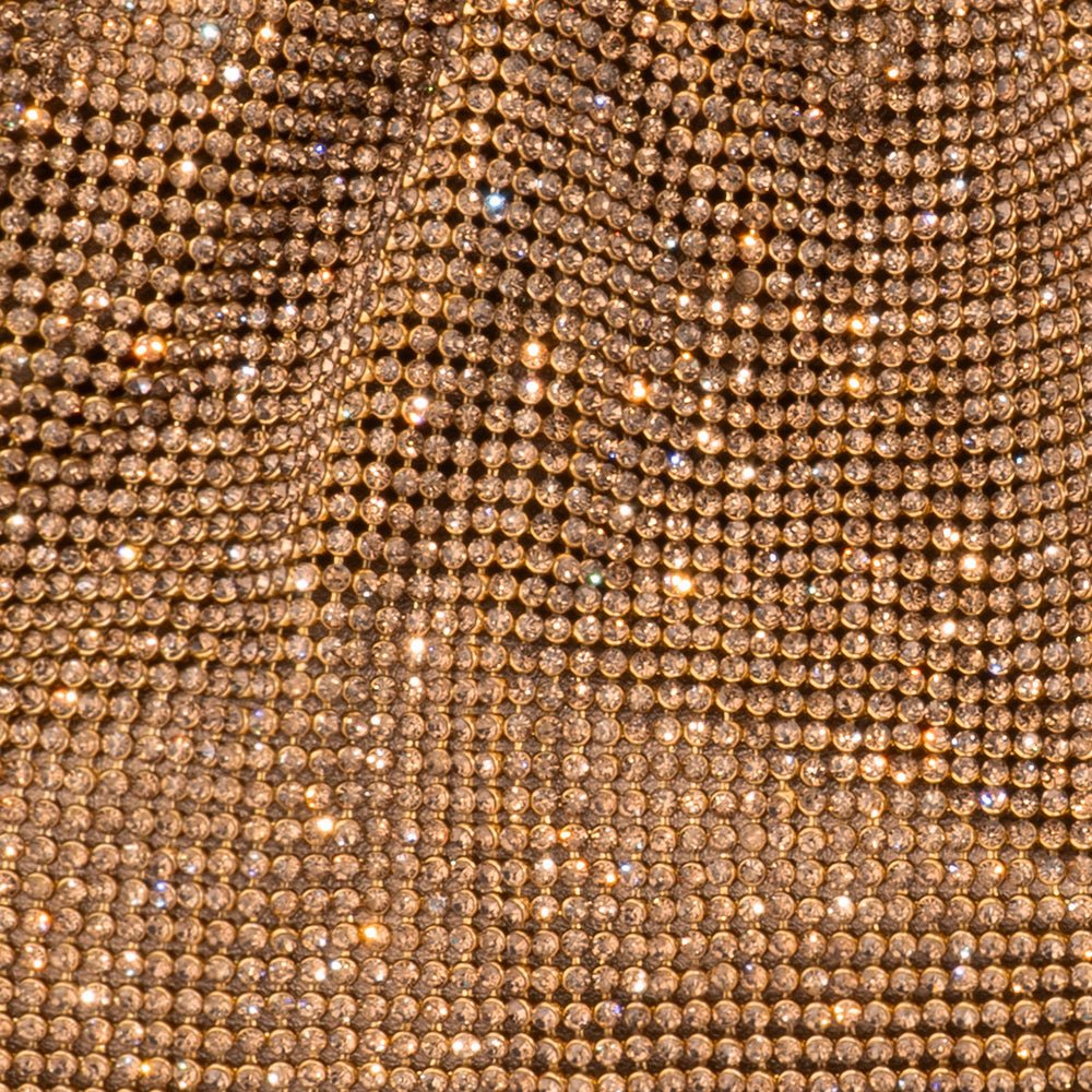 Olga Berg The Jessie Crystal Mesh Pouch | Bronze