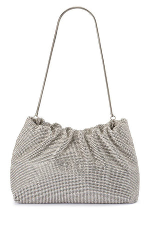 Olga Berg The Jessie Crystal Mesh Pouch | Silver