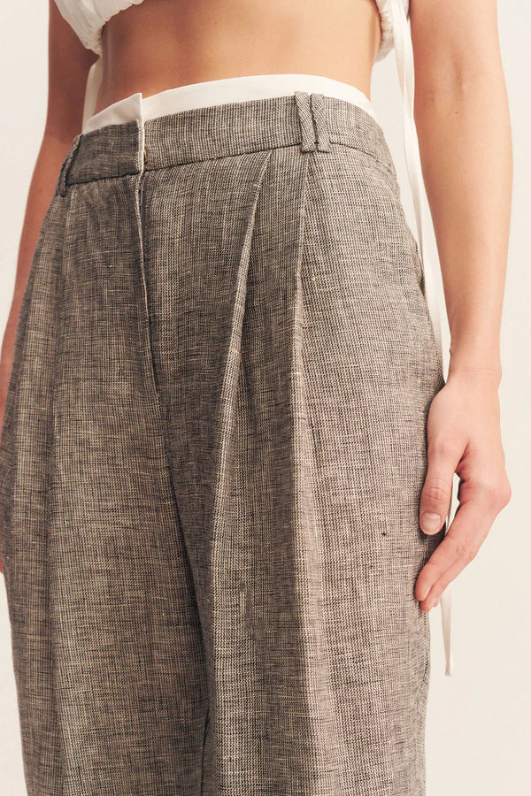 Shona Joy Elliot Double Waist Band Pant | Concrete