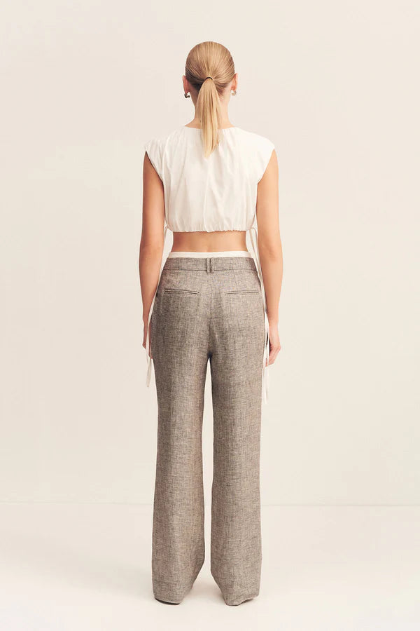 Shona Joy Elliot Double Waist Band Pant | Concrete