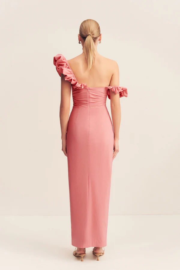 Shona Joy Campbell Ruffle Draped Maxi Dress | Bubblegum