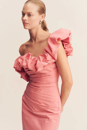 Shona Joy Campbell Ruffle Draped Maxi Dress | Bubblegum