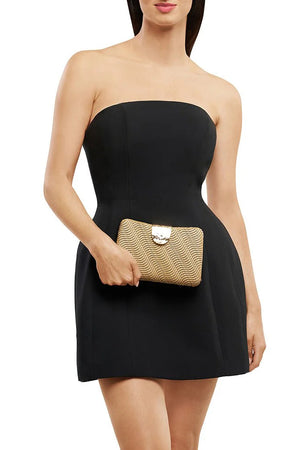 Olga Berg The Lindy Woven Clutch | Natural
