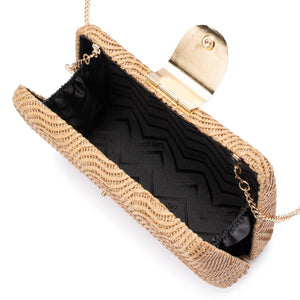 Olga Berg The Lindy Woven Clutch | Natural