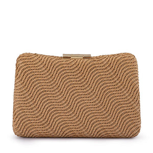 Olga Berg The Lindy Woven Clutch | Natural