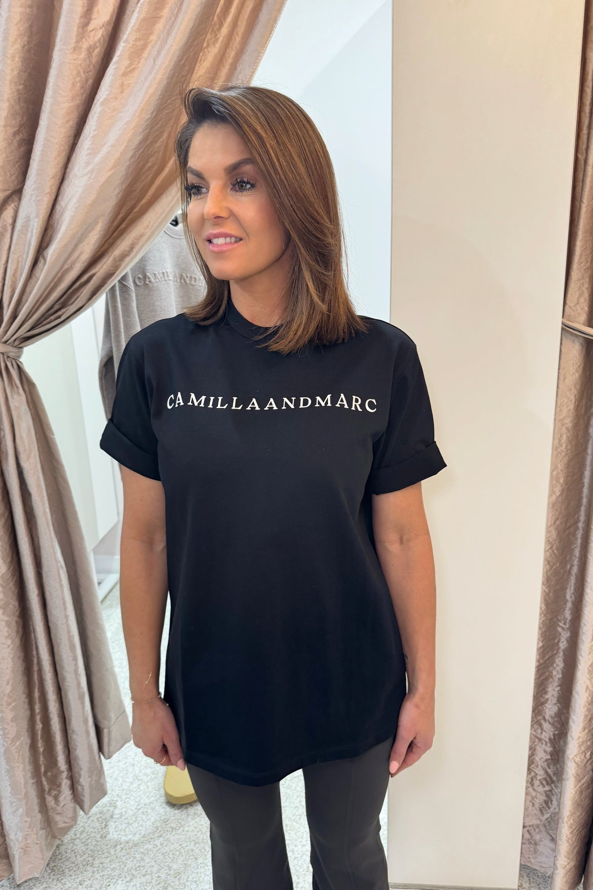 C&M Camilla & Marc Capella Oversized Logo Tee| Black