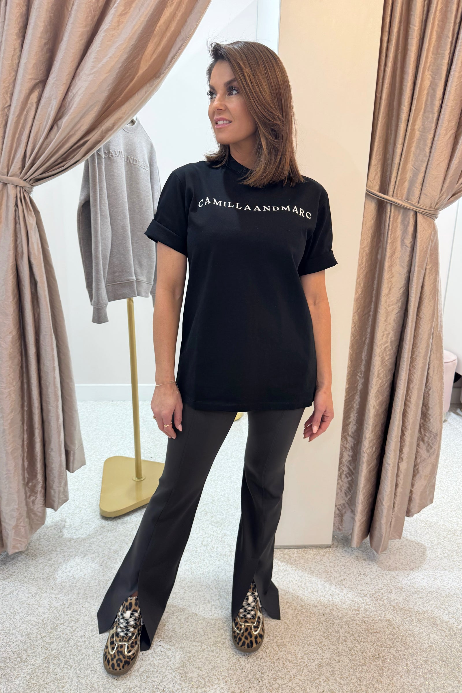 C&M Camilla & Marc Capella Oversized Logo Tee| Black