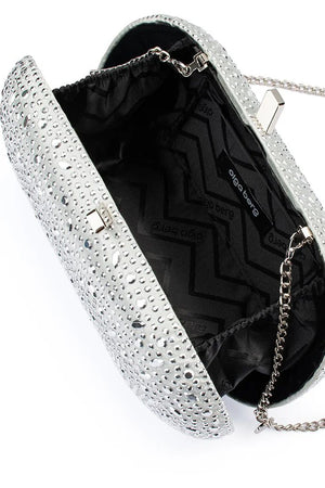 Olga Berg The Faye Oval Clutch | Silver