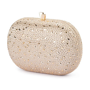 Olga Berg The Faye Oval Clutch | Gold