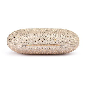 Olga Berg The Faye Oval Clutch | Gold