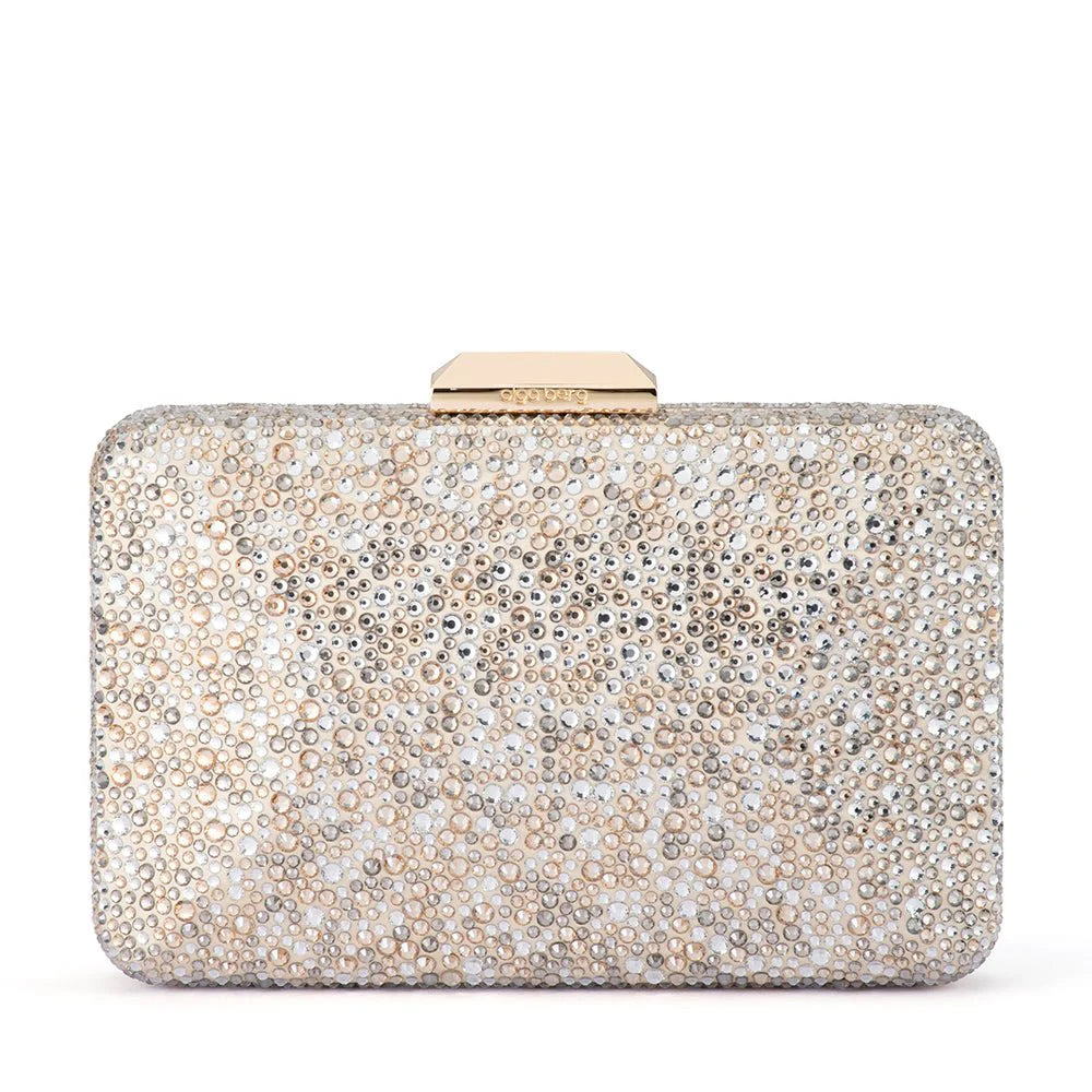 Olga Berg The Shira Hotfix Clutch | Champagne