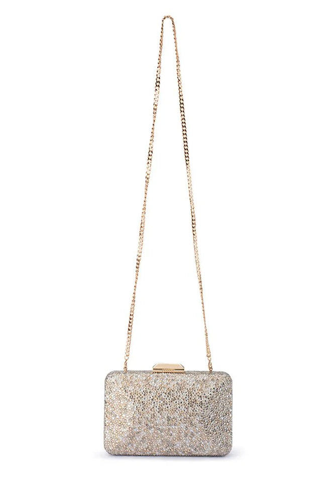Olga Berg The Shira Hotfix Clutch | Champagne