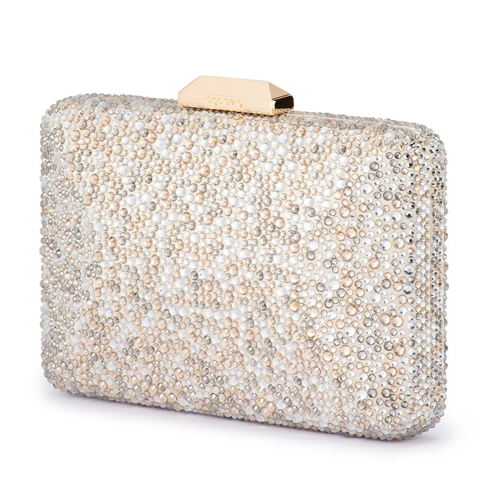 Olga Berg The Shira Hotfix Clutch | Champagne