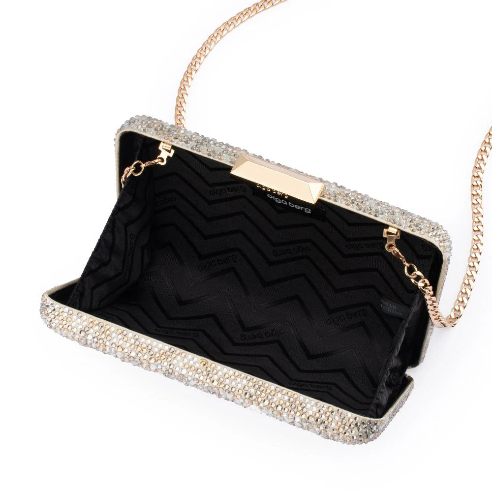 Olga Berg The Shira Hotfix Clutch | Champagne