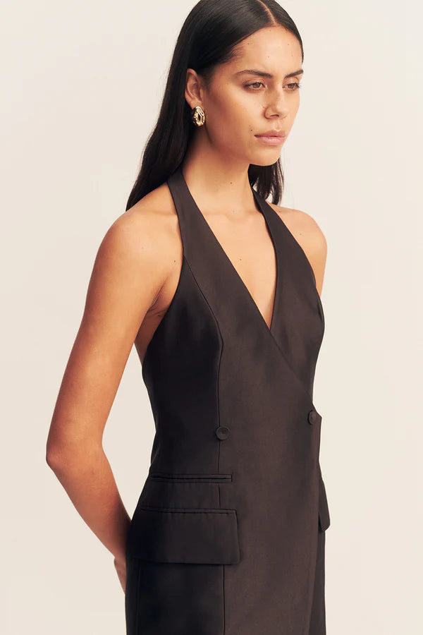 Shona Joy Otis Tailored Wrap Mini Dress | Black