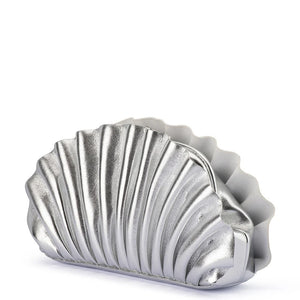 Olga Berg The Hollie Pleated Clutch Bag | Silver