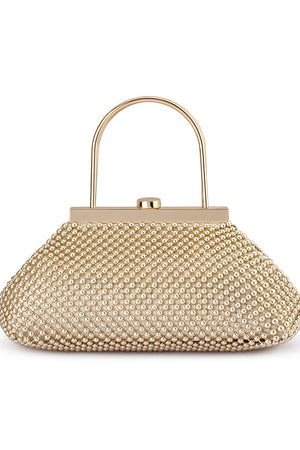 Olga Berg The Mimi Ball Mesh Frame Bag | Gold