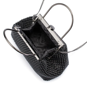 Olga Berg The Mimi Ball Mesh Frame Bag | Black