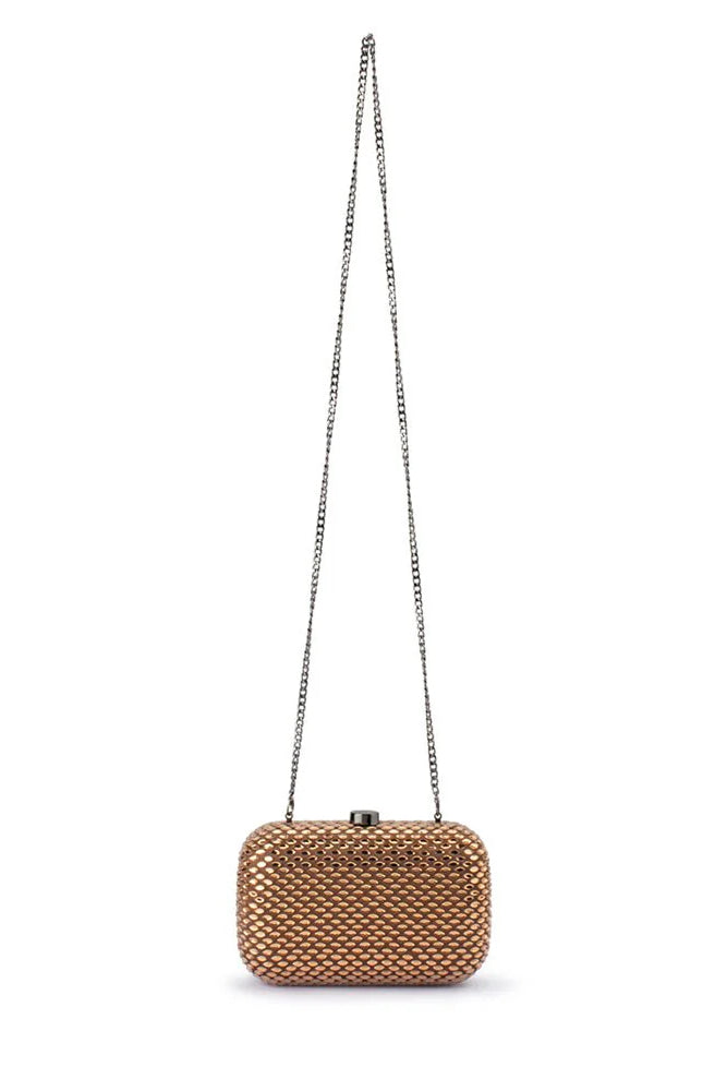 Olga Berg The Brooks Hotfix Clutch | Copper