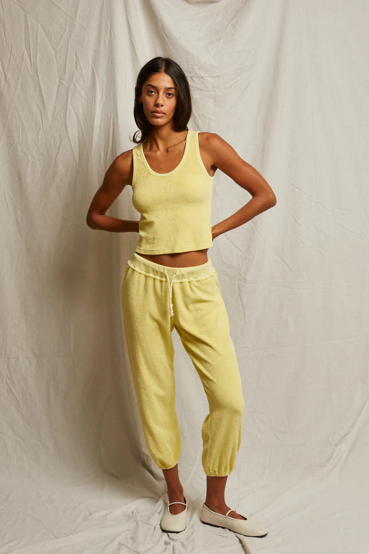 Perfect White Tee Gogo Loop Terry Jogger | Banana