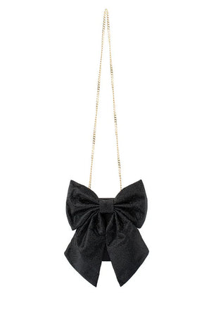 Olga Berg The Drew Crystal Bow Bag | Black