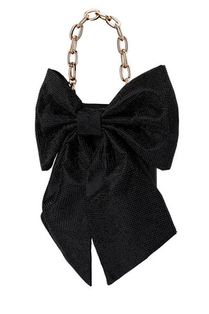 Olga Berg The Drew Crystal Bow Bag | Black