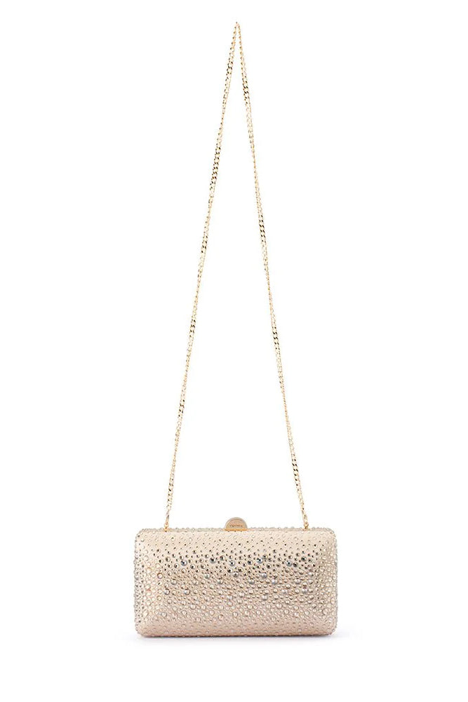 Olga Berg The Kira Hotfix Clutch | Champagne