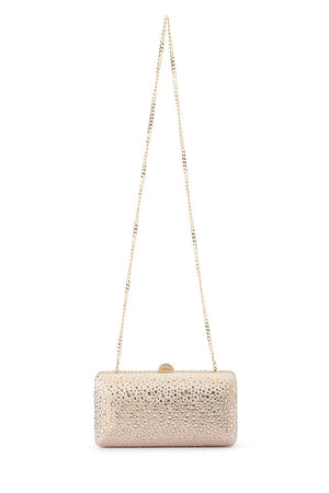 Olga Berg The Kira Hotfix Clutch | Champagne