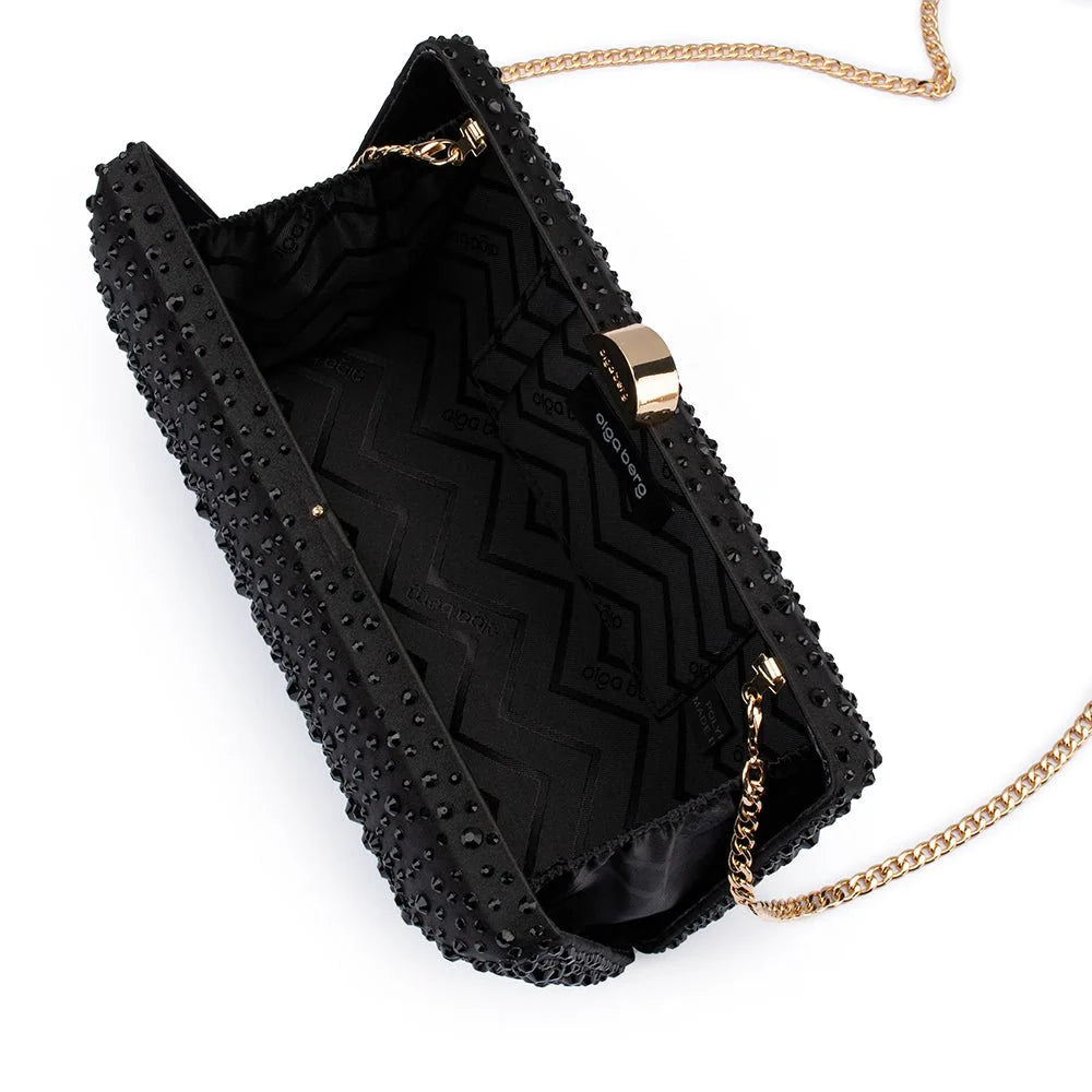 Olga Berg The Kira Hotfix Clutch | Black