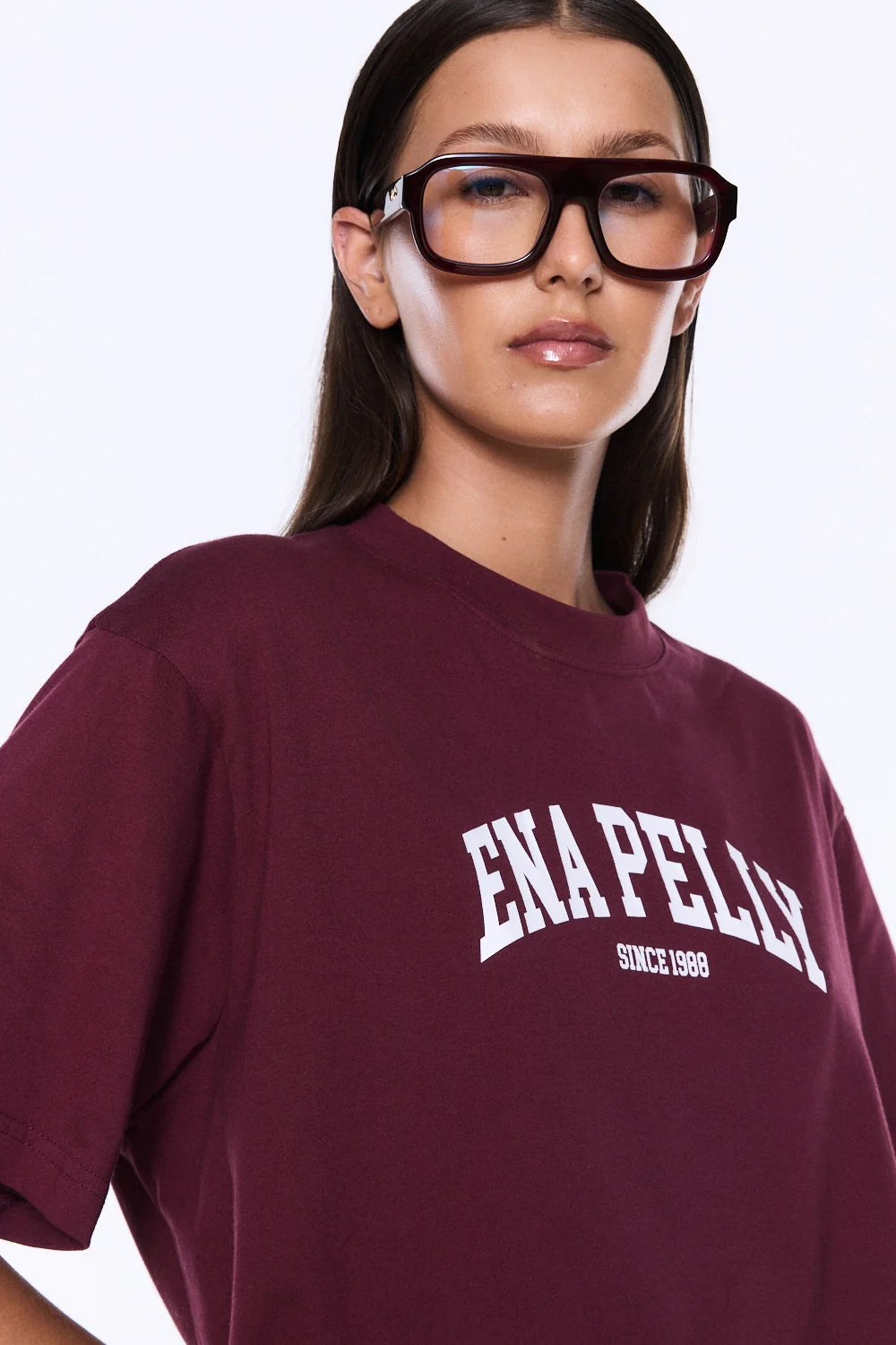 Ena Pelly Ivy Relaxed Tee | Burgundy