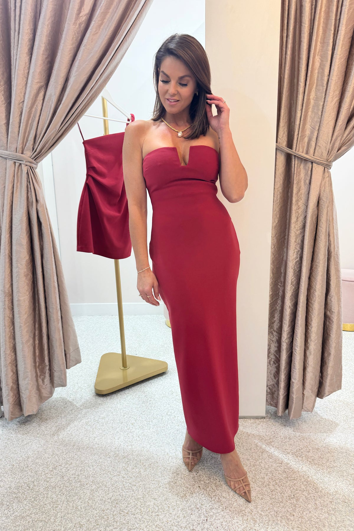 Bec + Bridge Rafi Strapless Dress | Cherry