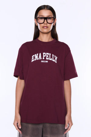 Ena Pelly Ivy Relaxed Tee | Burgundy