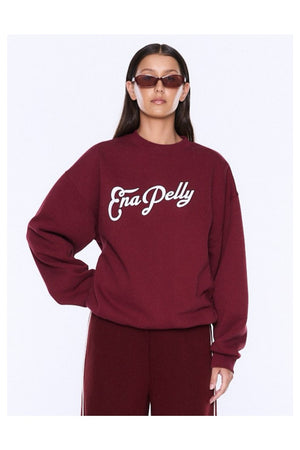 Ena Pelly Mila Oversized Sweater | Burgundy