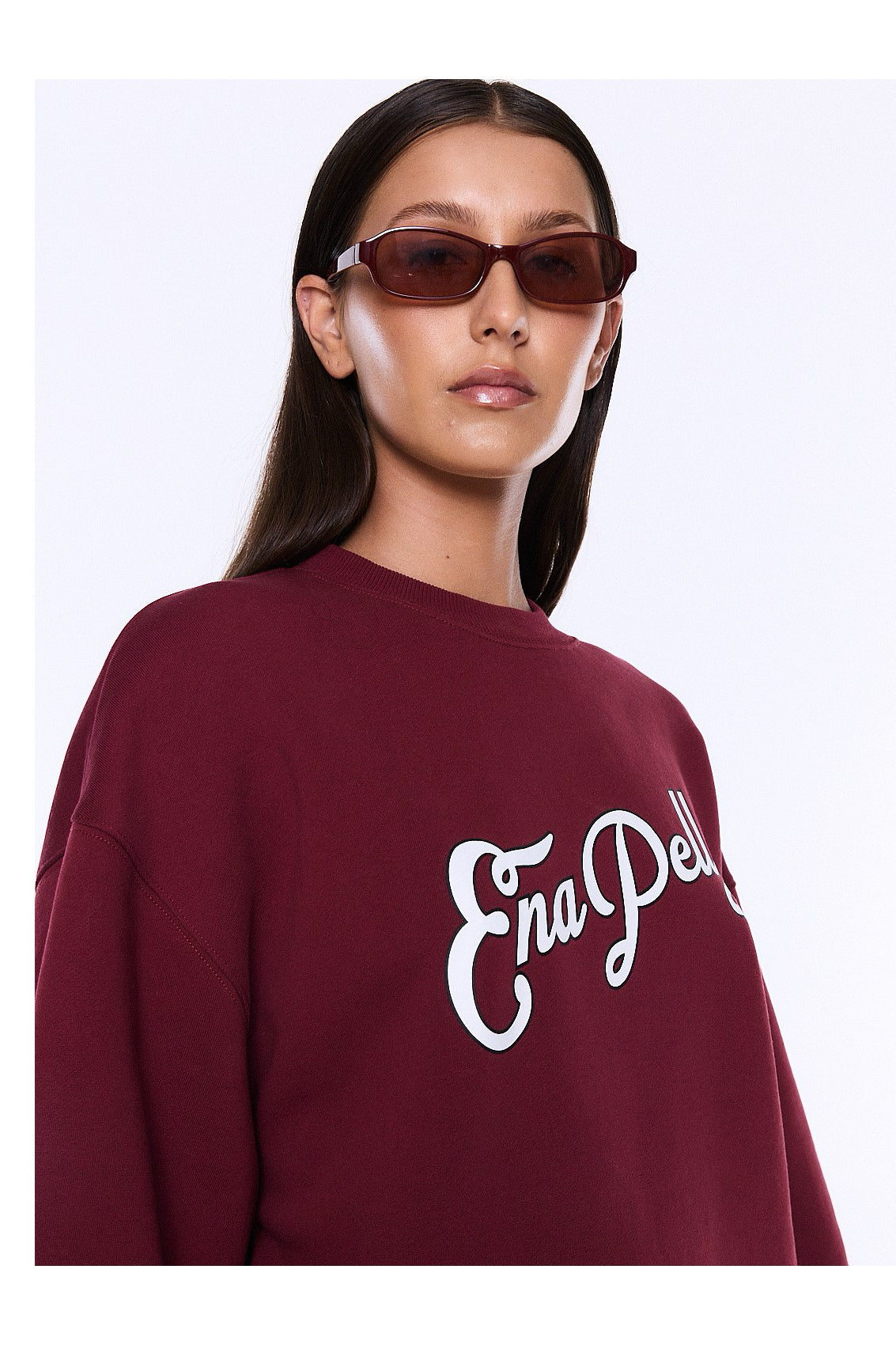 Ena Pelly Mila Oversized Sweater | Burgundy